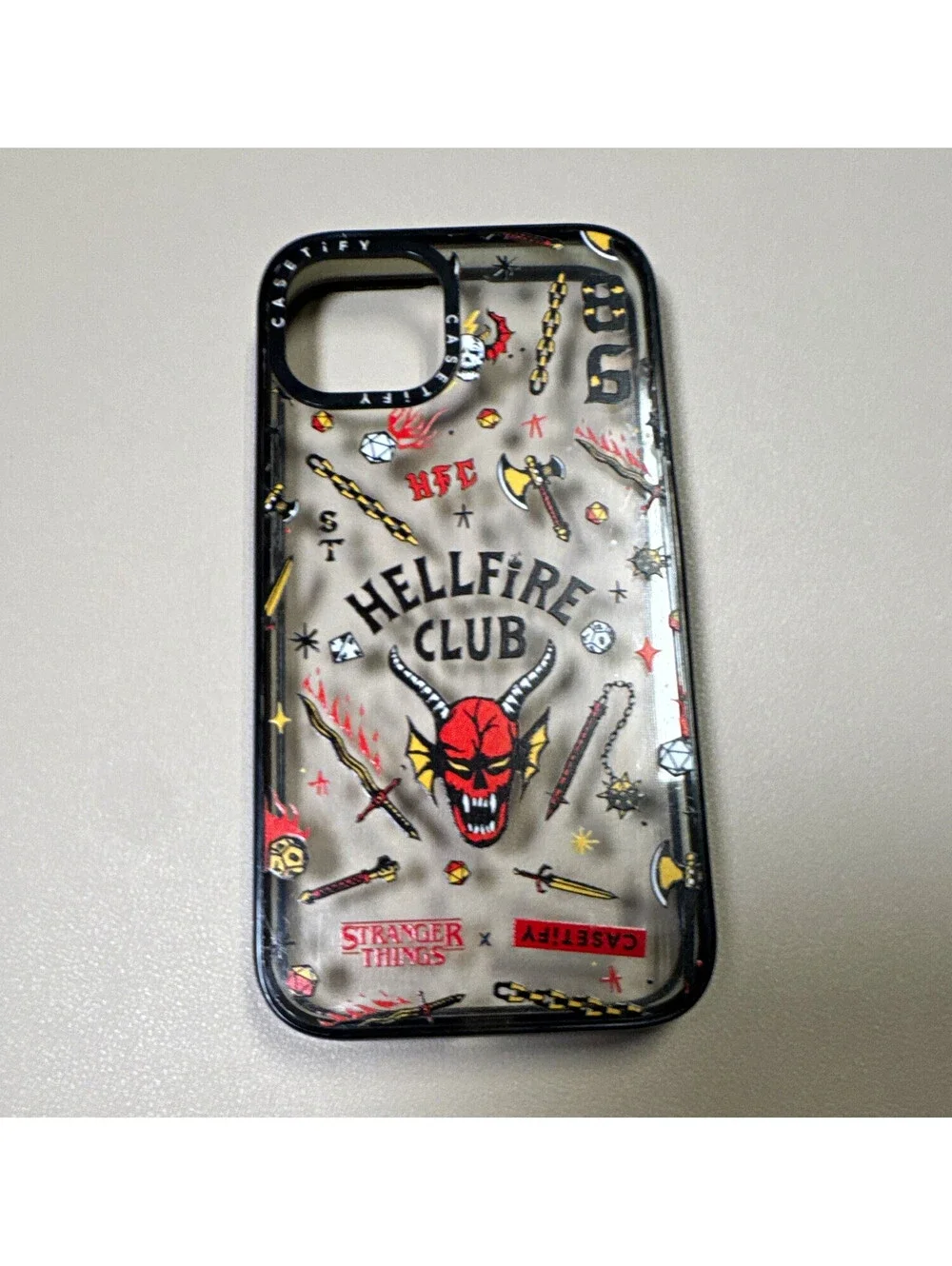 CASETiFY Stranger Things Hellfire Club Black Back Case for iPhone 13